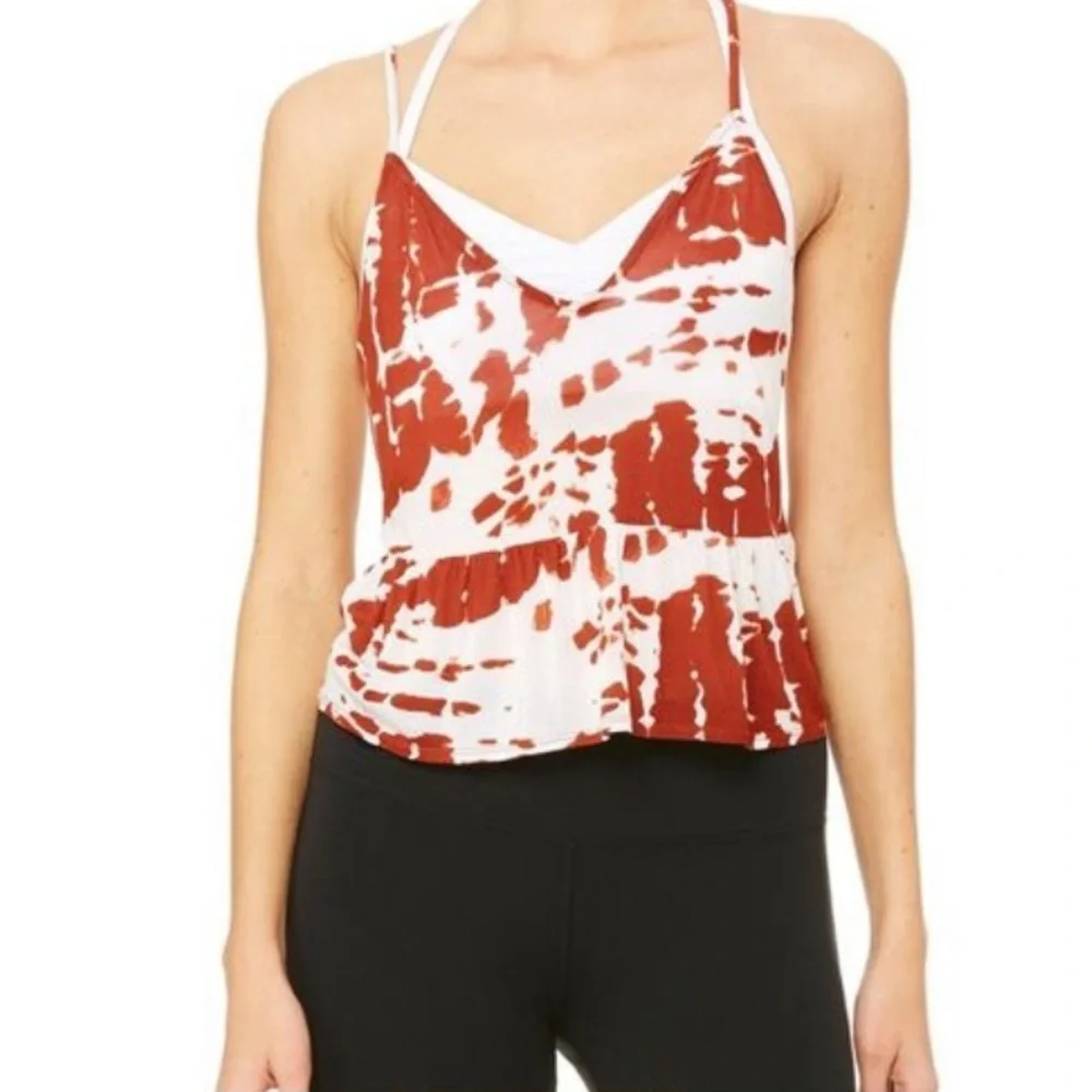 Alo yoga flutter tie Dye tank sun baked